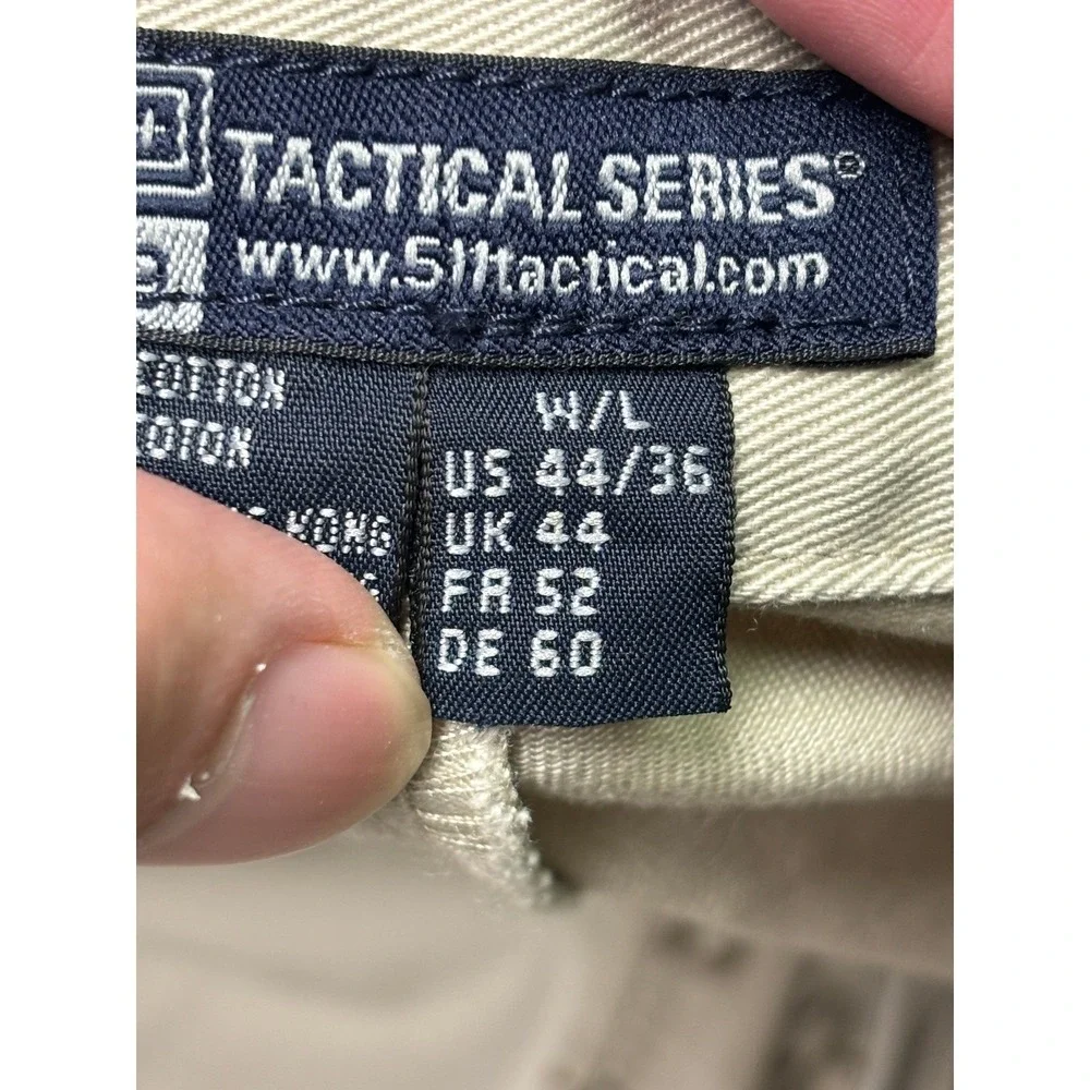 NWT 5.11 511 Tactical Series Men's 44x33 Khaki Covert Zip‎ Pocket Pants 74269